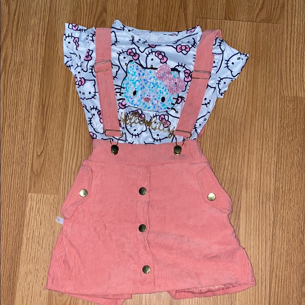 Pink Kids Suspender Skirt
